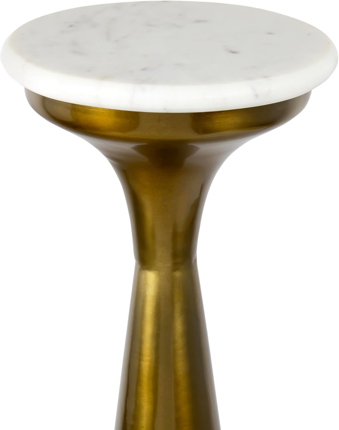 JONATHAN Y END1009A Oliver 22.25" Mid-Century Glam Retro Metal Drink Table with Marble Top, Gold/White for Living Room, Bedroom, Office, Bathroom