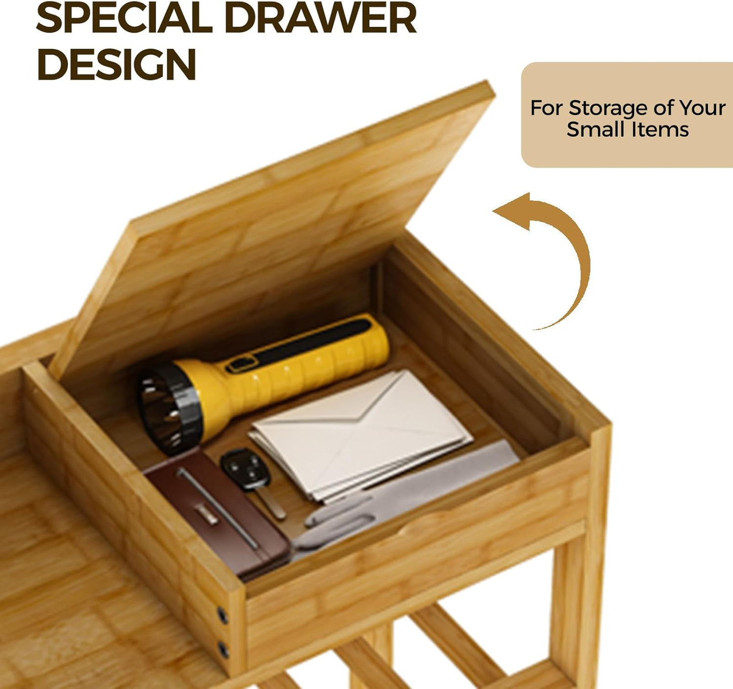 Bamworld Shoe Rack for Front Door Entrance Bamboo Shoe Organizer with Storage Box Free Standing Shoe Cabinet Shoe Storage Shelf for entryway, Closet and Doorway (Natural)