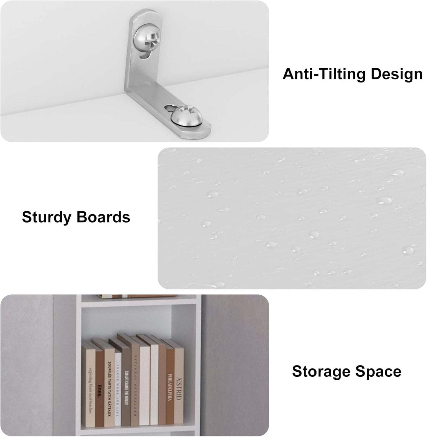 Tall Narrow Bookshelf 6-Tier Bookcase,70.5" Skinny Thin Corner Shelf Slim Storage Cabinet,Wood DVD CD Media Cube Organizer Tower Rack for Small Spaces, Bedroom, Living Room, Office,White