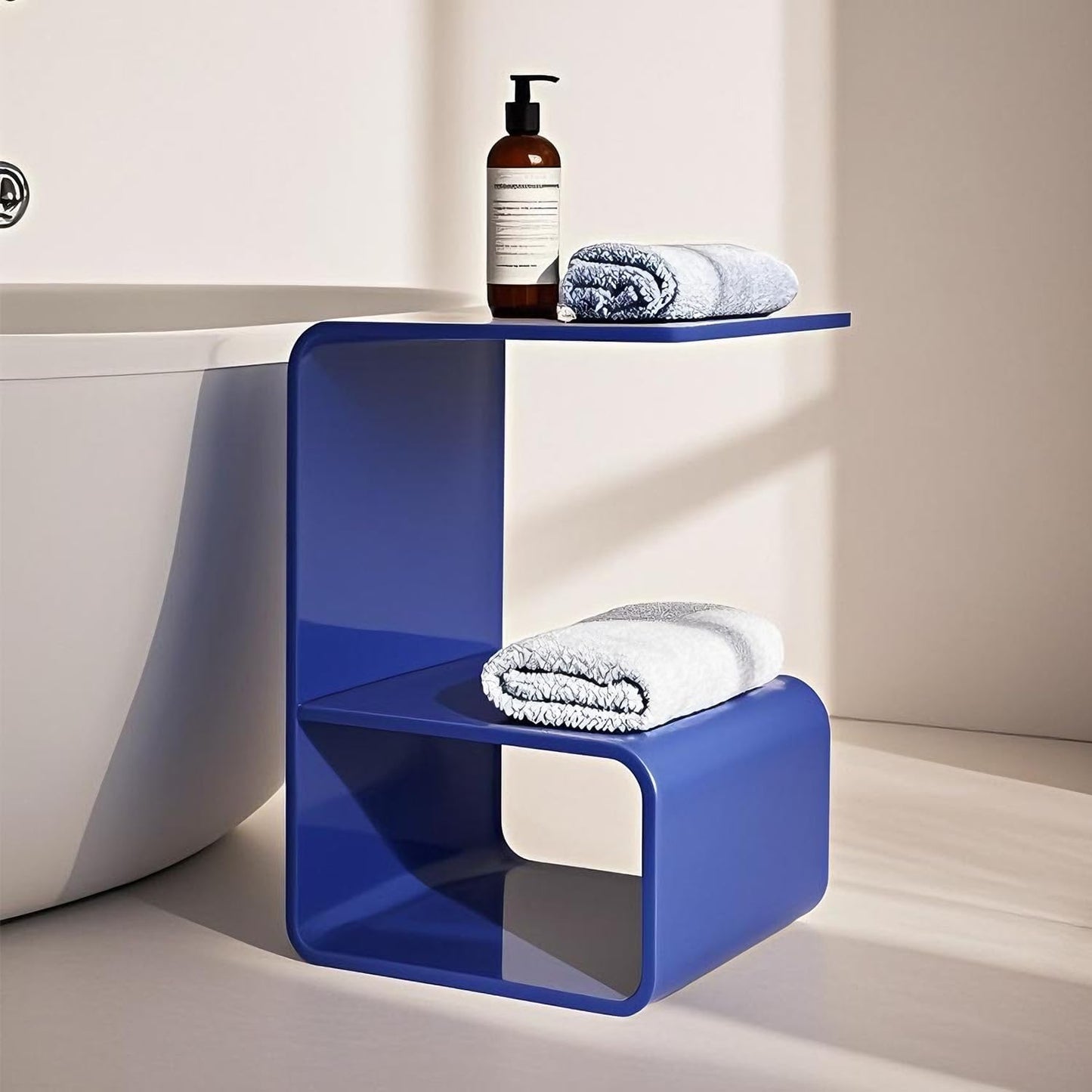 Acrylic End Table for Nightstand,21" H C-Shaped End Table for Living Room,Bathroom,Bedside Table for Bedroom.Side Tables for Living Room for Small Spaces