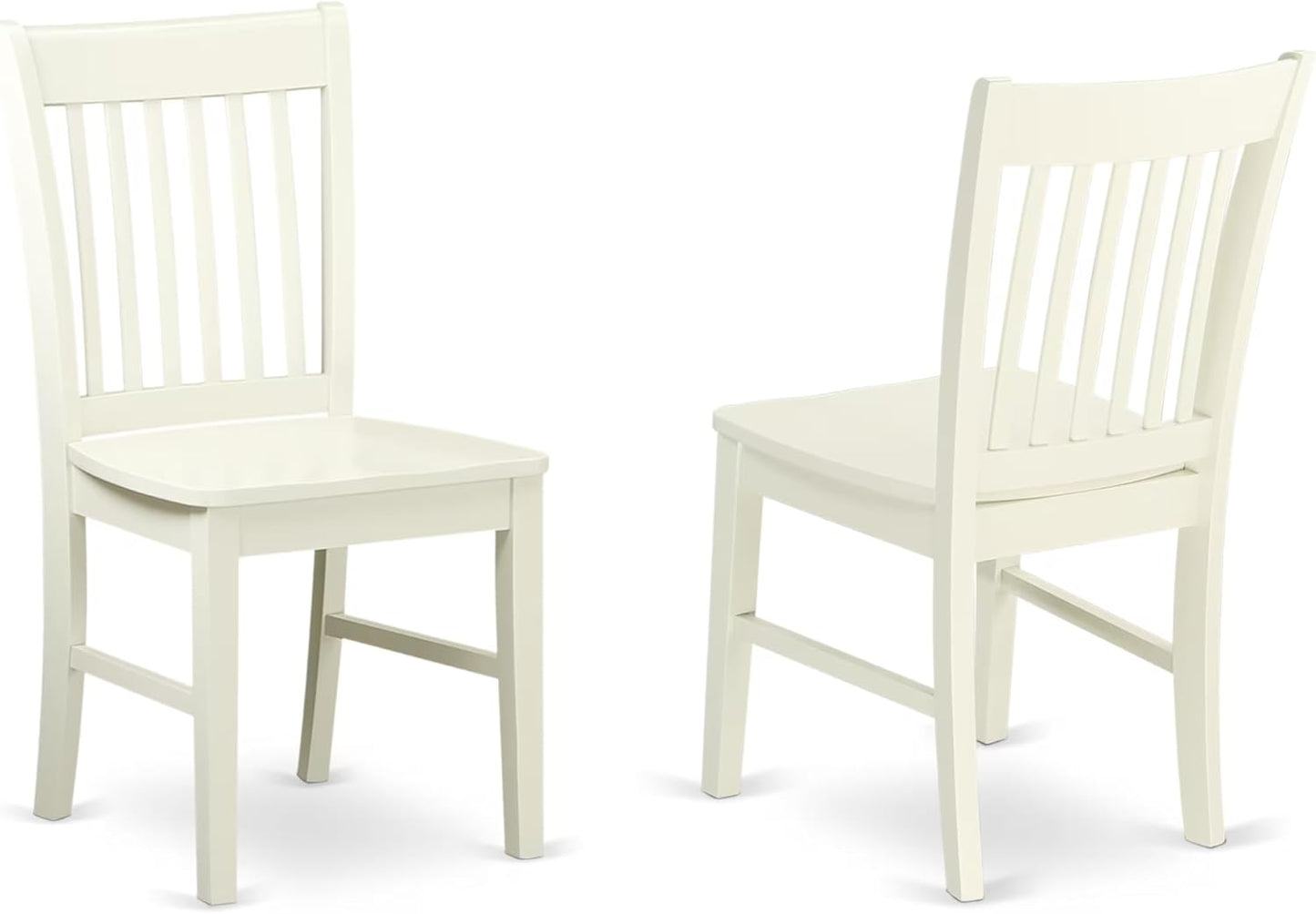 East West Furniture DONO5-LWH-W 5 Piece Dining Set Includes a Rectangle Dining Room Table with Butterfly Leaf and 4 Wood Seat Chairs, 42x78 Inch, Linen White