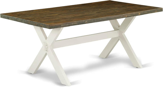 East West Furniture XT077 X-Style Modern Dining Table - a Rectangle Wooden Table Top with Stylish Legs, 40x72 Inch, Multi-Color