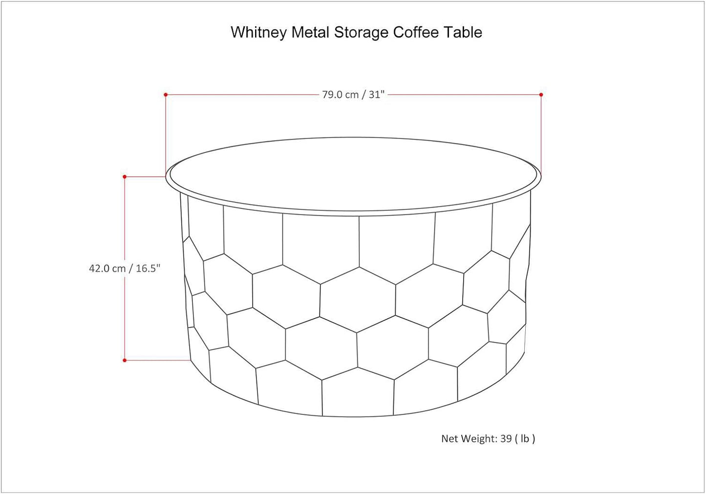 SIMPLIHOME Whitney Industrial 31 inch Wide Metal Storage Coffee Table in Antique Bronze, Fully Assembled for the Living Room and Bedroom
