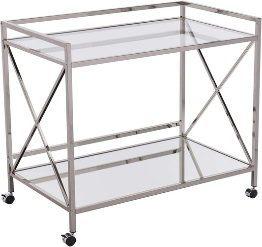 SEI FURNITURE Southern Enterprises Maxton Bar cart, Polished Silver