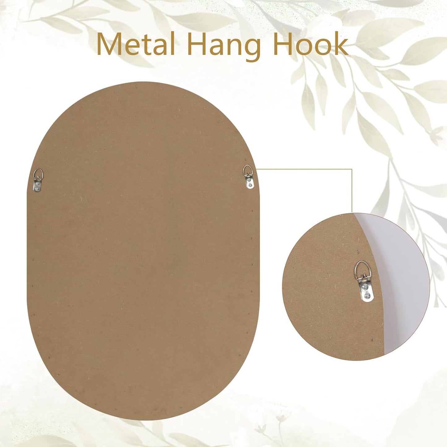 ULIKE Rattan Mirror for Bathroom, 20x30 Inch Oval Rustic Farmhouse Wall Decor with Handmade Wicker Frame, Boho Mirror for Nursery Bedroom Living Room Entryway