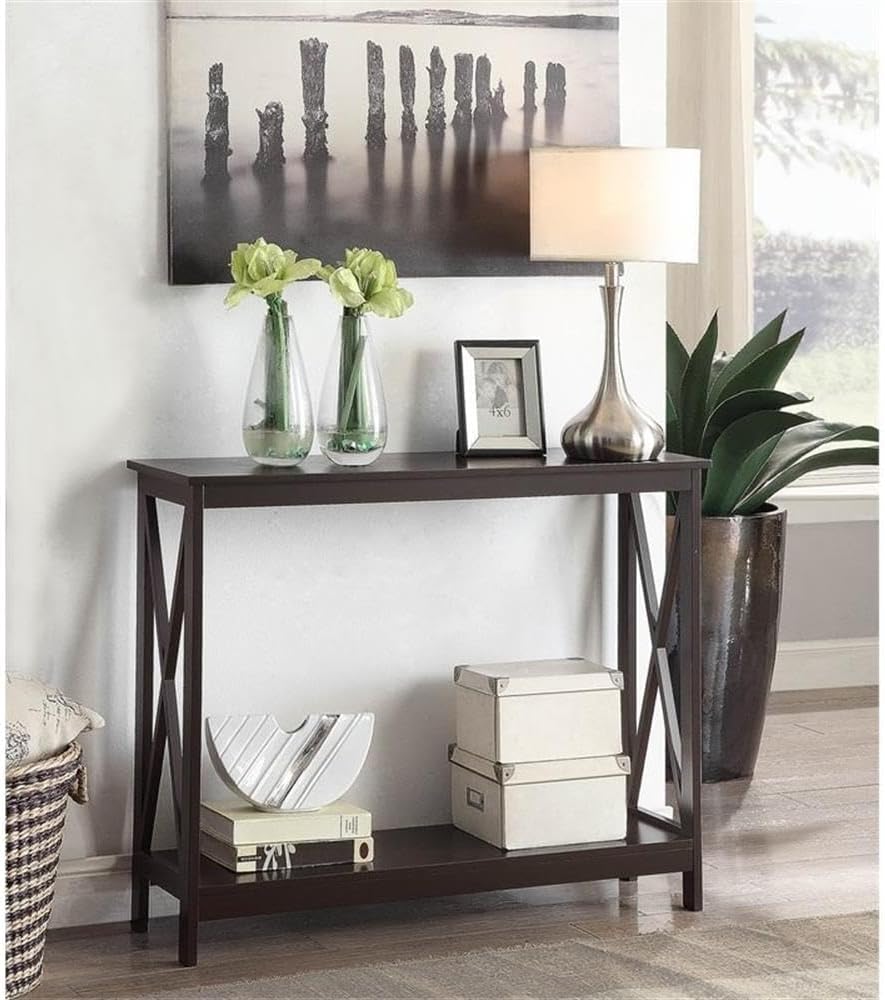 Convenience Concepts Oxford Console Table 39.5" - Sofa Table with Storage Shelf, Transitional Entryway Hall Table for Living Room and Bedroom, Display Foyer Table, Espresso