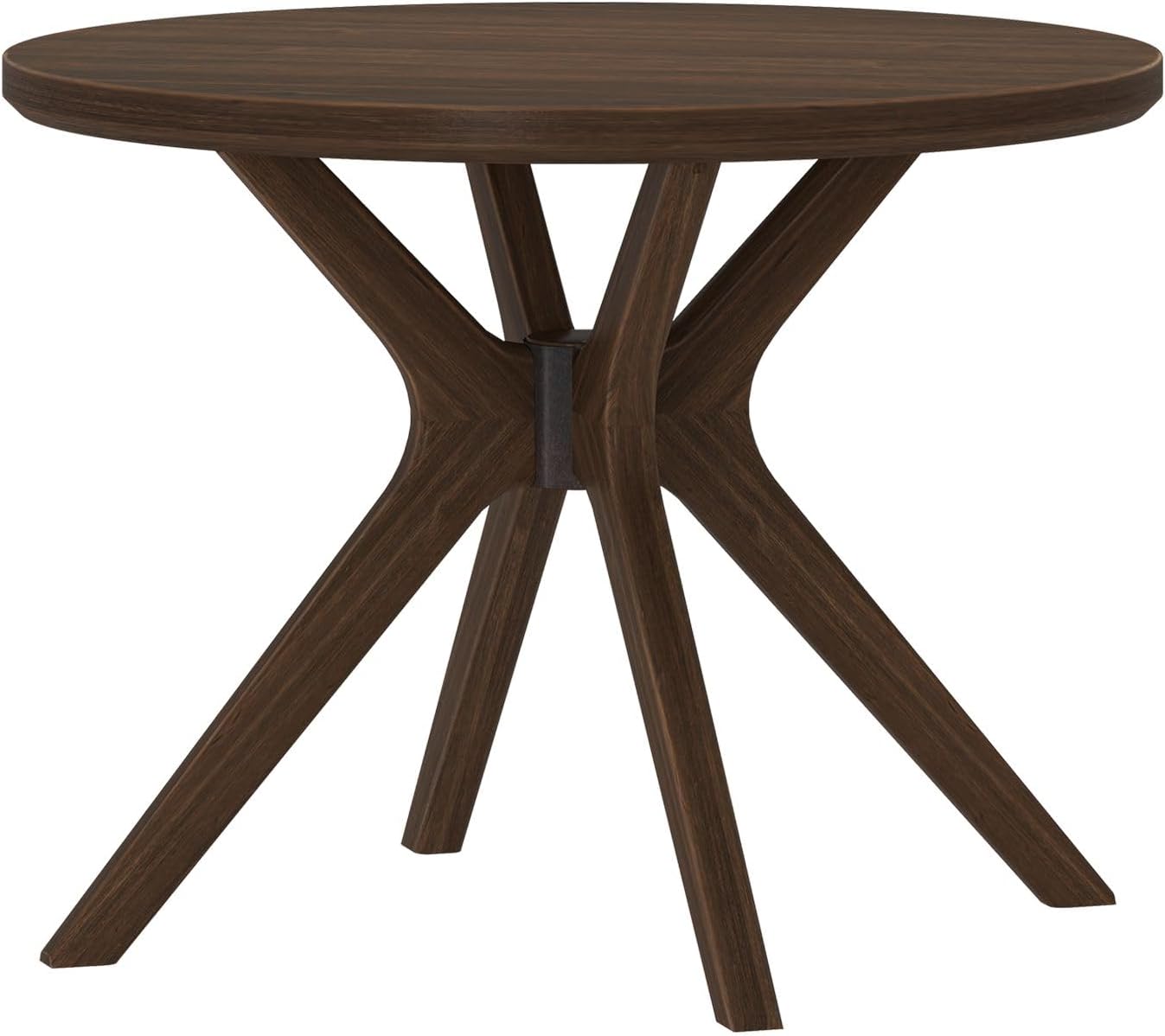 Plank+Beam Verso Round Dining Table, 38 Inch Solid Walnut Kitchen & Dining Room Table