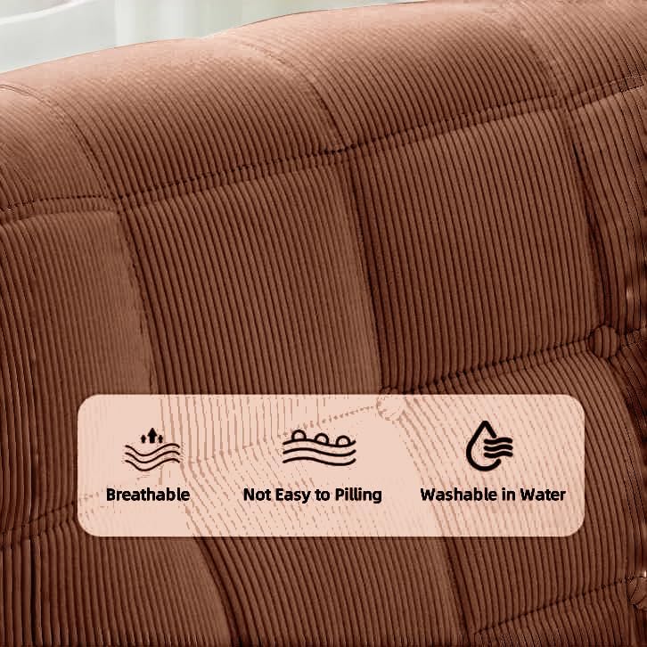 Bean Bag Chair - Memory Foam Bean Bag Chair for Adults, Comfy High-Resilience Single Sofa, Small Space Floor Chair, Chaise Lounge for Living Room, Bedroom (Dark Brown, Square+Ottoman)