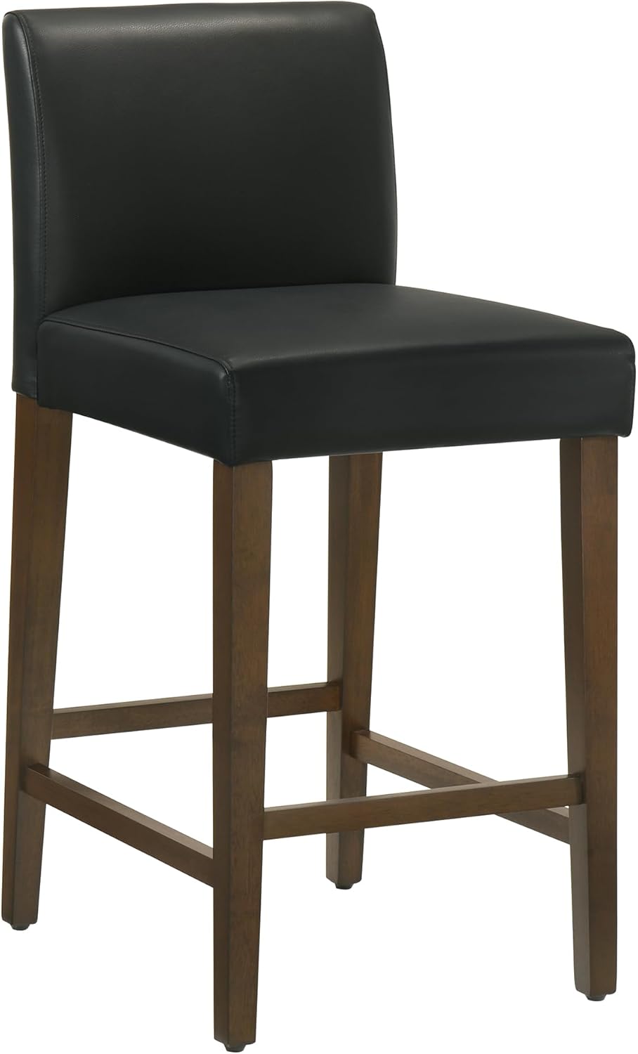 CHITA Counter Height Bar Stools Set of 2, 27" H Seat Height Upholstered Barstools, PU Leather in Black