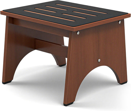 One Step Stool for Adults Seniors with Non-Slip Rubber Step Surface, 11.8" Heavy Duty Wooden Stepping Stools with 450 LBS Capacity for Bedroom Kitchen Bathroom