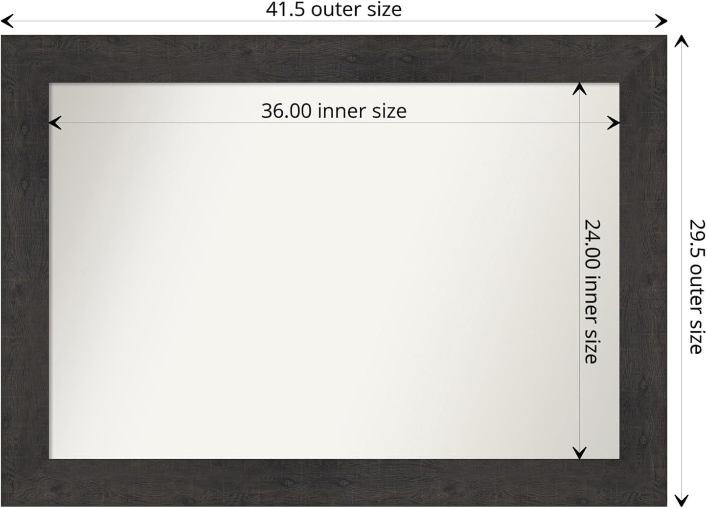 Amanti Art White Bathroom Mirror for Over Sink, 30x42 Ridge White Rectangle Vanity Mirror, Large Traditional Frame, Hangs Horizonally and Vertically, Bathroom Wall Decor, Non-Beveled Edge from WI, USA