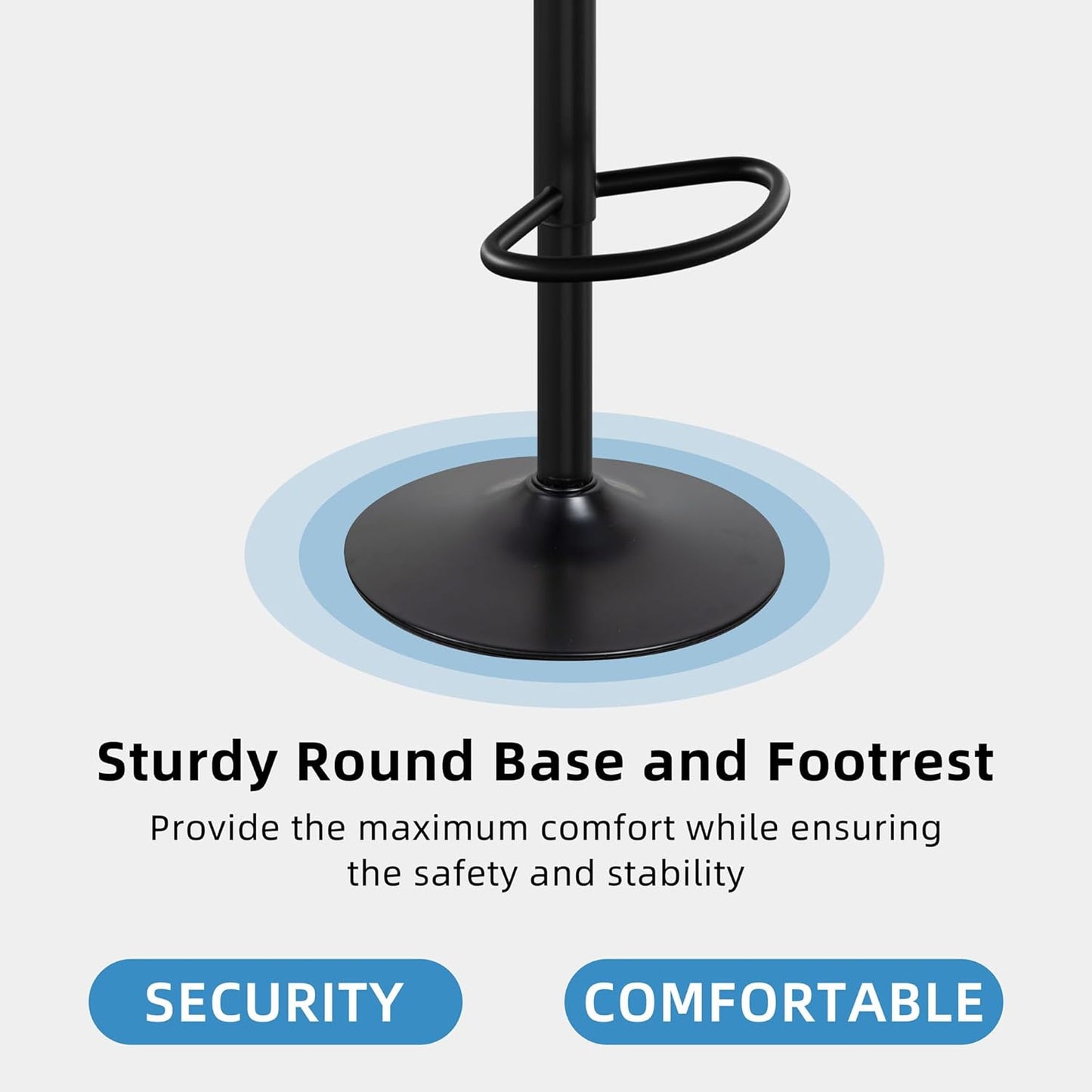 Shintenchi Bar Stools Set of 6 Modern Swivel Bar Chairs, Counter Height Faux Leather Metal Barstools, Upholstered Island Chairs with Back and Footrest, Gray