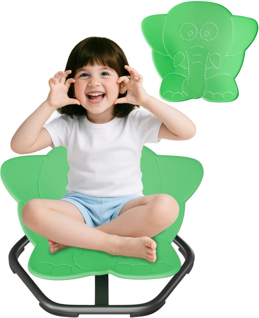 Spinning Chair for Autistic Kids, Sit and Spin, Sensory Toys for Kids with Autism, Toddlers & ADHD Children, Sensory Products Swivel Chair, Dark Green