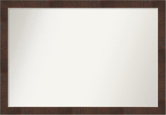 Amanti Art Brown Bathroom Mirror for Over Sink, 27x39 Wildwood Brown Narrow Rectangle Vanity Mirror, Large Country Rustic Frame, Hangs Horizonally and Vertically, Bathroom Wall Decor, Non-Beveled Edge