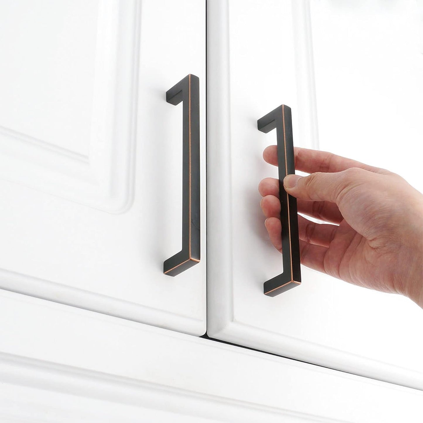 KOOFIZO Solid Square Bronze Kitchen Cabinet Handles Oil Rubbed Bronze Cabinet Pulls, 20 Pack 5 Inch Bronze Hardware for Kitchen Cabinets Drawers Dresser Cupboard Bedroom Bathroom