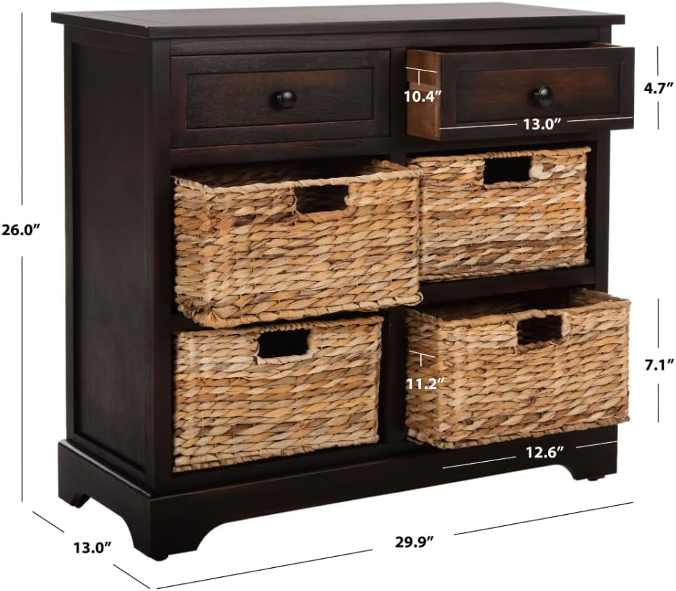 SAFAVIEH American Homes Collection Herman Brown Wicker Basket Storage Unit