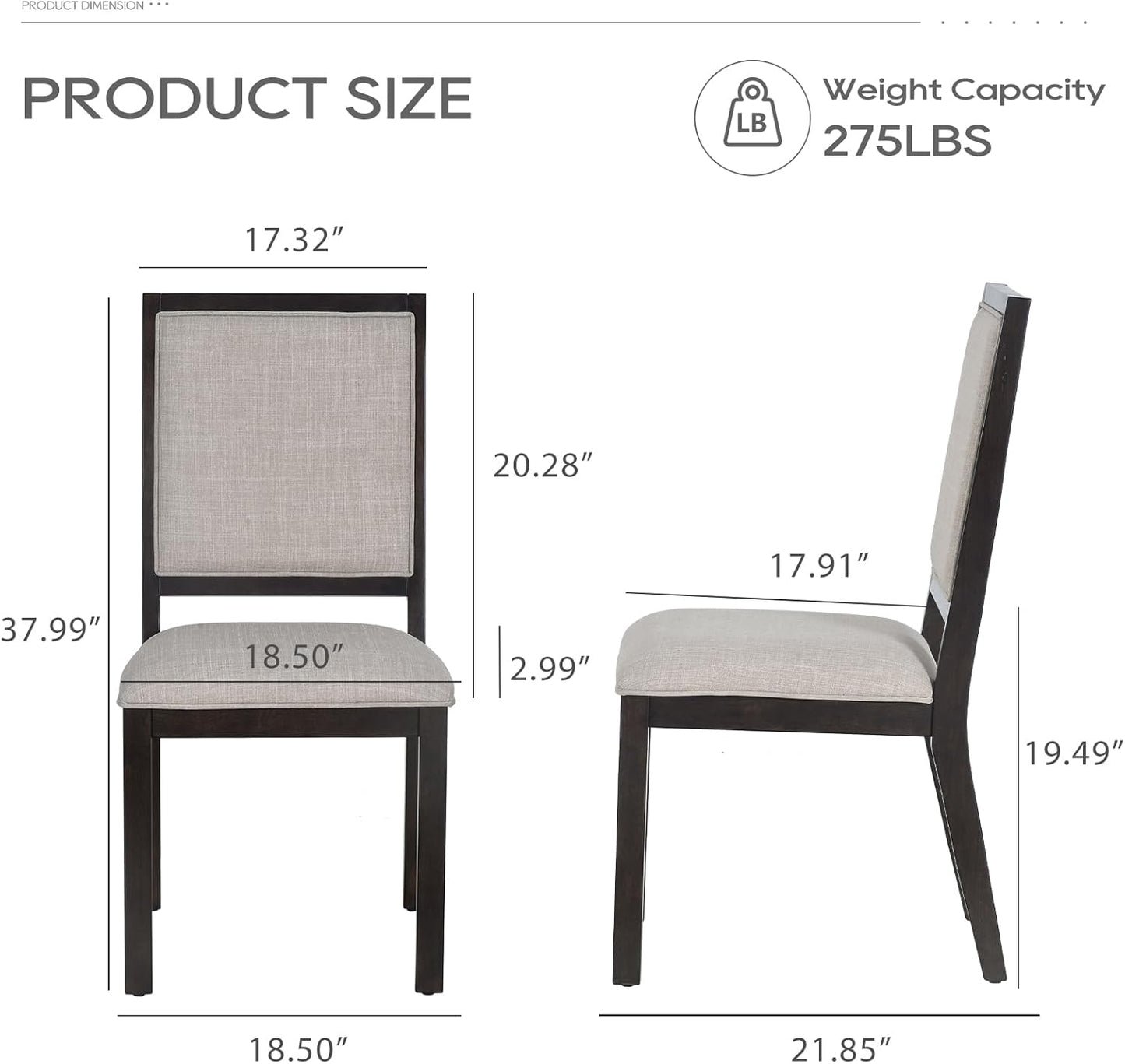 COLAMY Upholstered Wooden Dining Chairs Set of 6, Kitchen Chairs with Open Back, 19 Inch Mid Century Modern Dining Room Chairs, Farmhouse Dining Side Chairs for Dining Room Kitchen Restaurant, Brown