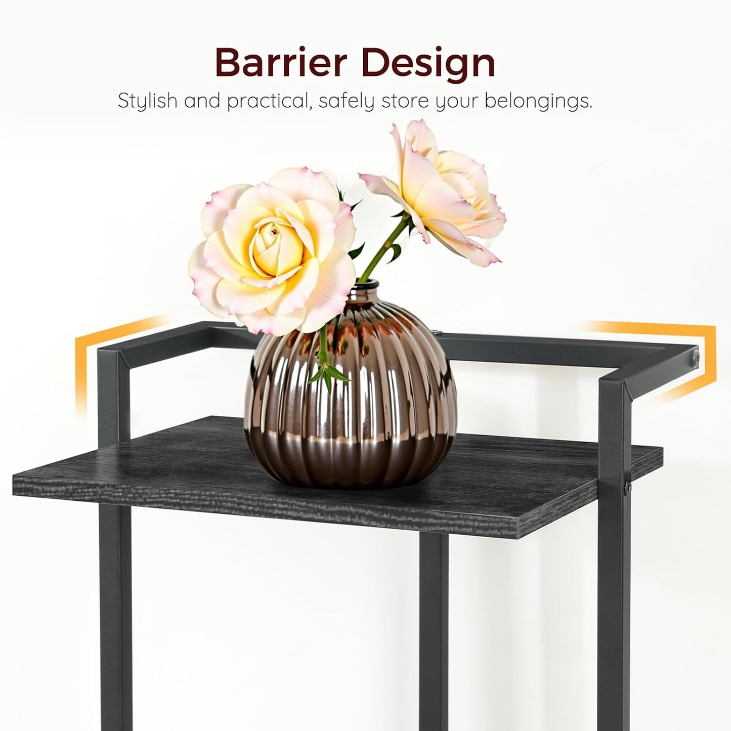 Bookshelf, 6-Tier Bookcase, Vertical Tall Narrow Book Shelf for Small Space, Open Storage Display Shelf with Stable Base & Anti-Tip Kits, for Living Room, Office, Study, Black BKBK11601