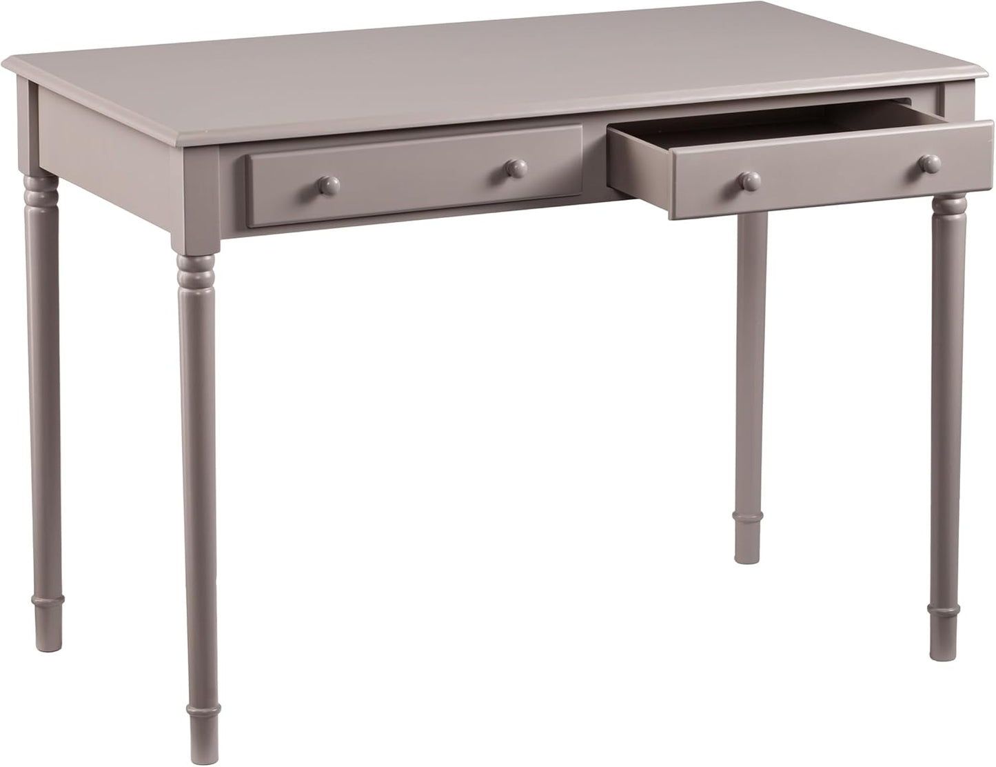 SEI Furniture Janice 2-Drawer Slim Profile Writing Desk, Gray