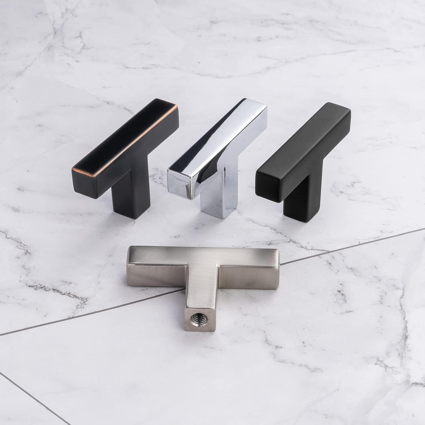 KOOFIZO 30-Pack Solid T Bar Cabinet Knob - Black Pull Handle (Length 45mm / 1.77 Inch) for Kitchen Cupboard Door, Bedroom Dresser Drawer, Bathroom Wardrobe Hardware