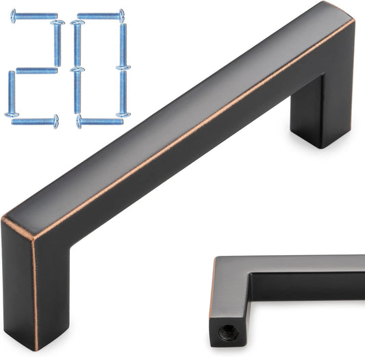 KOOFIZO Oil Rubbed Bronze Cabinet Pulls Bronze Cabinet Handles, 20 Pack 3 Inch Rubbed Bronze Hardware for Kitchen Cabinets Drawer Dresser 1816 Cupboard Bedroom Bathroom