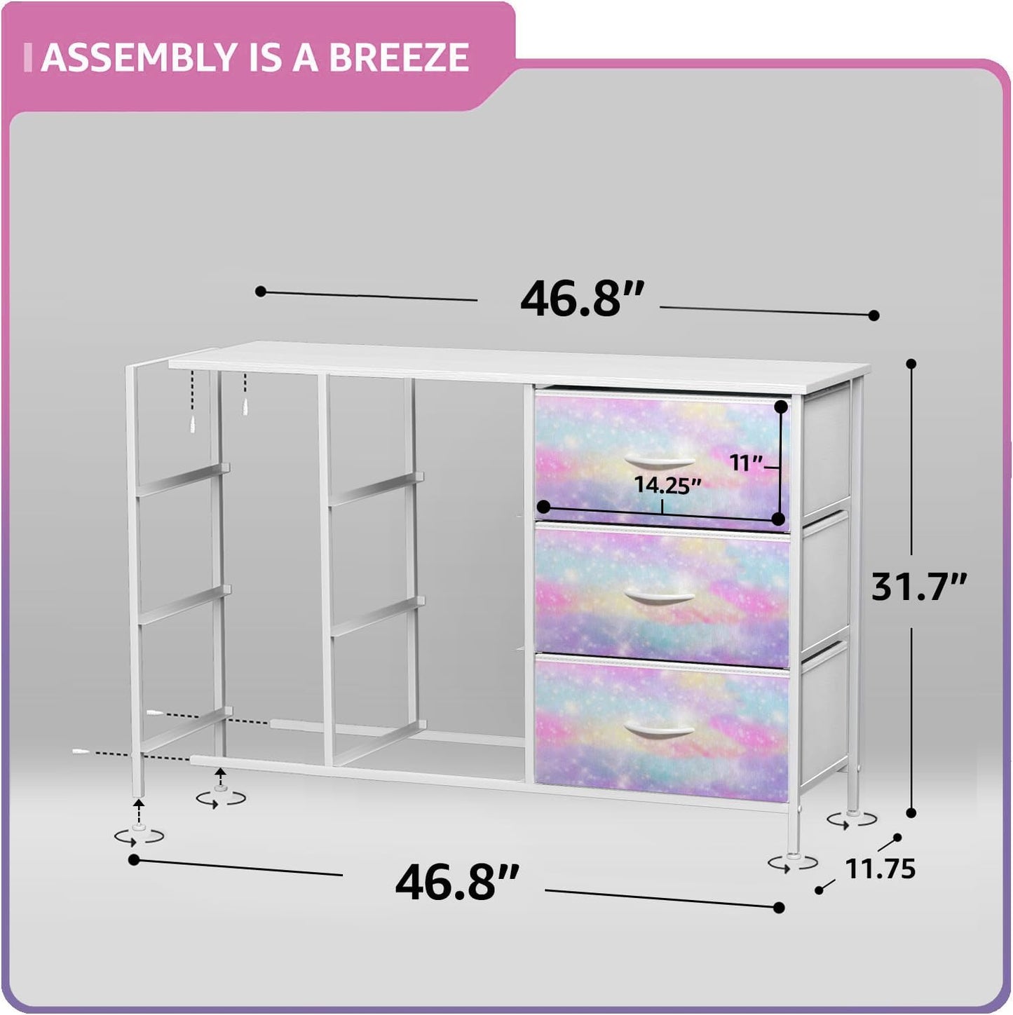 Sorbus Kids Dresser with 9 Drawers - Storage Unit Organizer Chest for Clothes - Bedroom, Kids Room, Nursery, & Closet