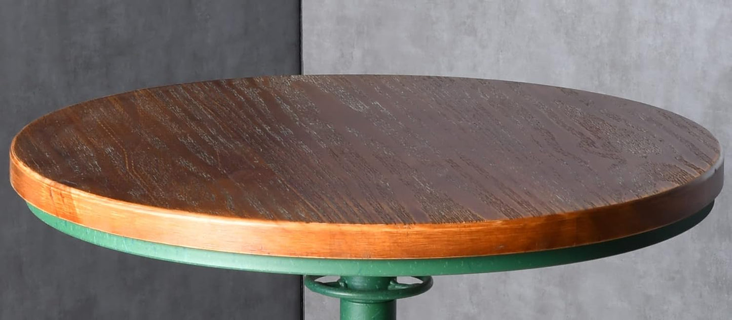 Topower Industrial Bar Table 38.58-48.43" Adjustable Pub Table Kitchen Dining Coffee Bistro Table Antique Green