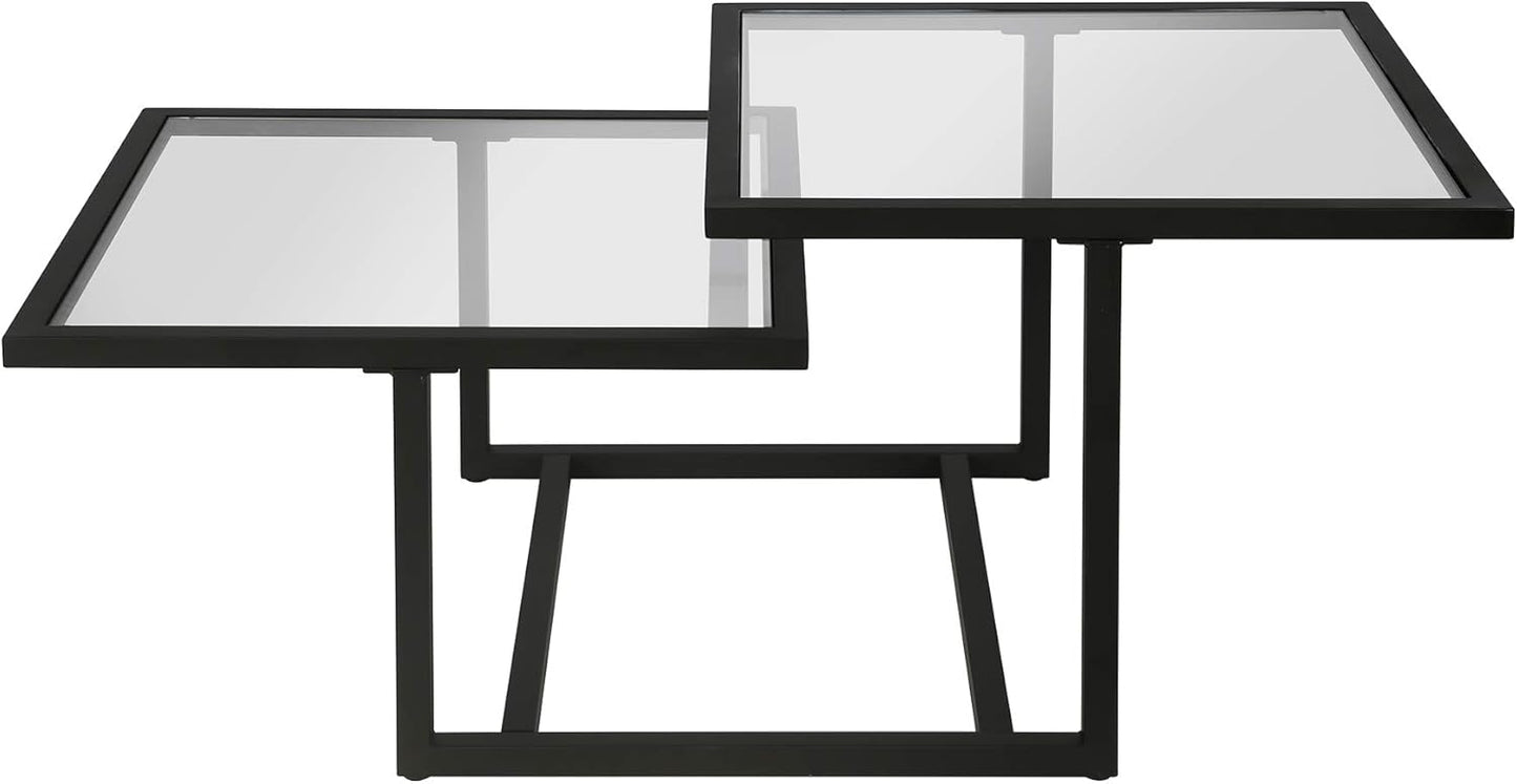 Henn&Hart 43" Wide Square Coffee Table in Blackened Bronze, Modern coffee tables for living room, studio apartment essentials