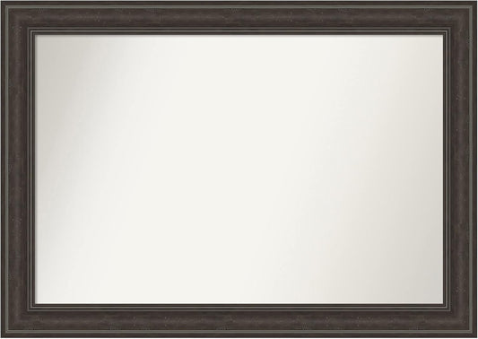 Amanti Art Brown Bathroom Mirror for Over Sink, 30x42 Shipwreck Greywash Rectangle Vanity Mirror, Large Traditional Frame, Hangs Horizonally and Vertically, Bathroom Wall Decor, Non-Beveled Edge