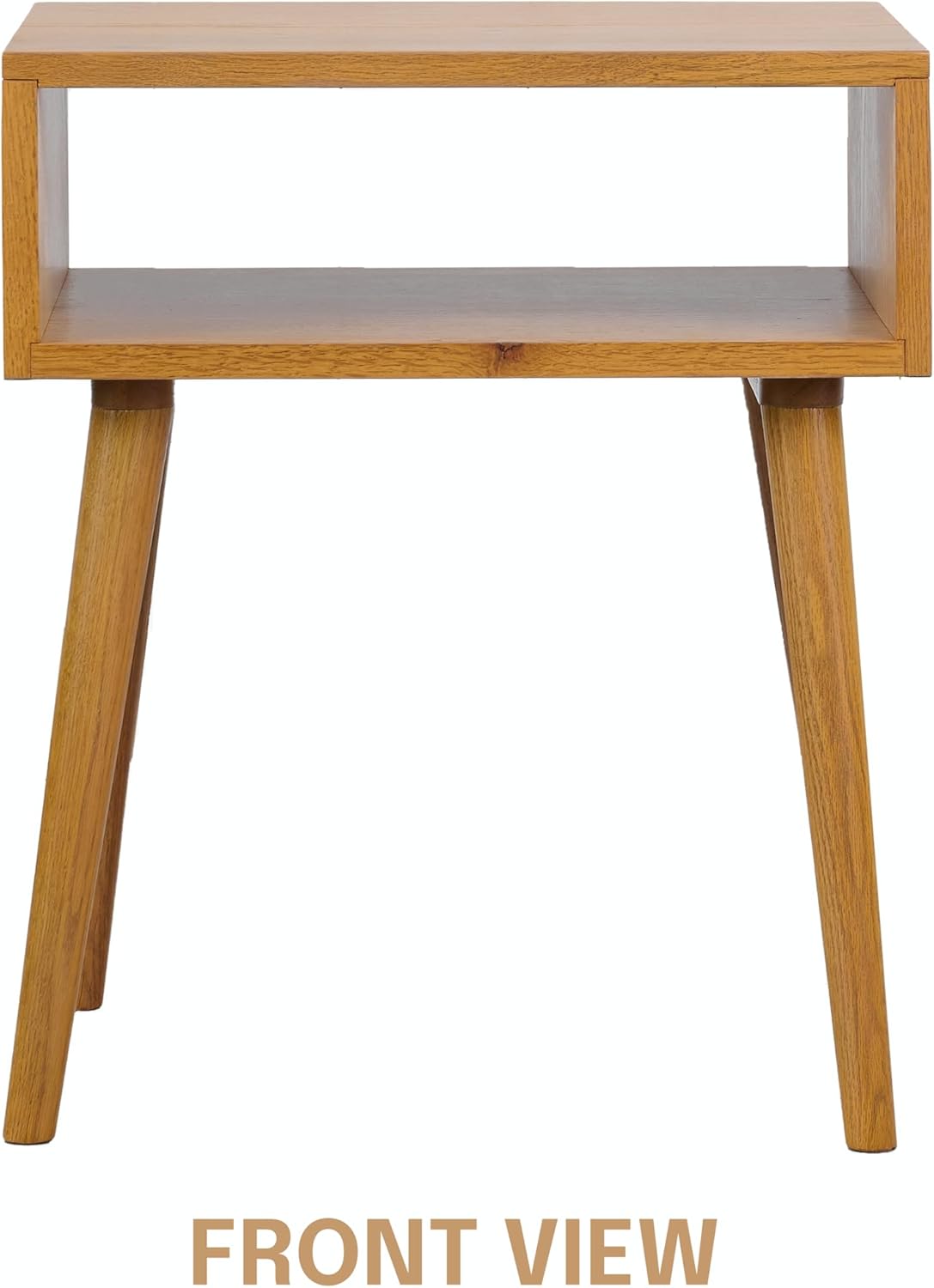 NTC Solid Oak Zoe Nightstand, Mid Century Modern Side Table Bedroom, Bedside Furniture, Night Stand, End Table, Easy Assembly - Rustic Oak