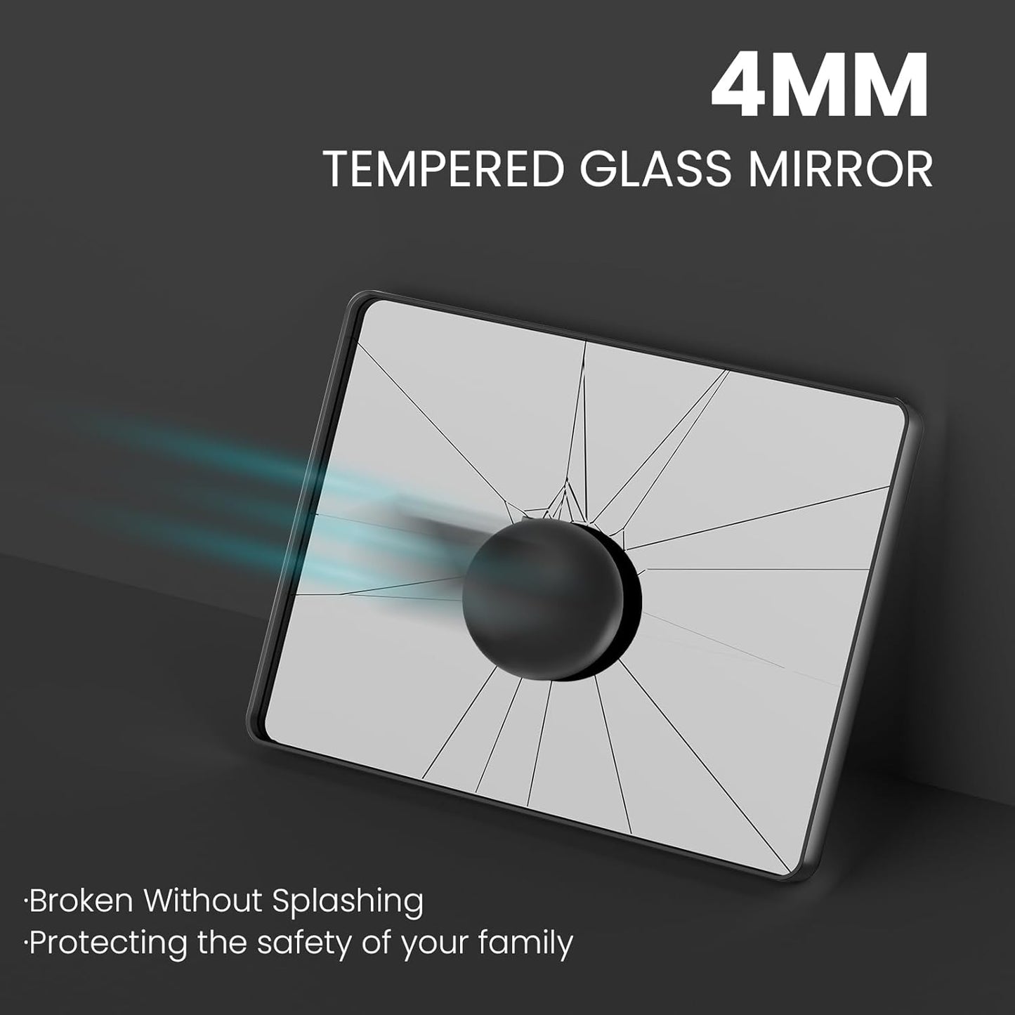 Brushed Nickel Bathroom Mirror 60x36 Inch, Brushed Silver Metal Frame Mirror Wall Mounted, Rounded Rectangle Bathroom Vanity Mirror, Tempered Glass, Anti-Rust, Horizontal/Vertical