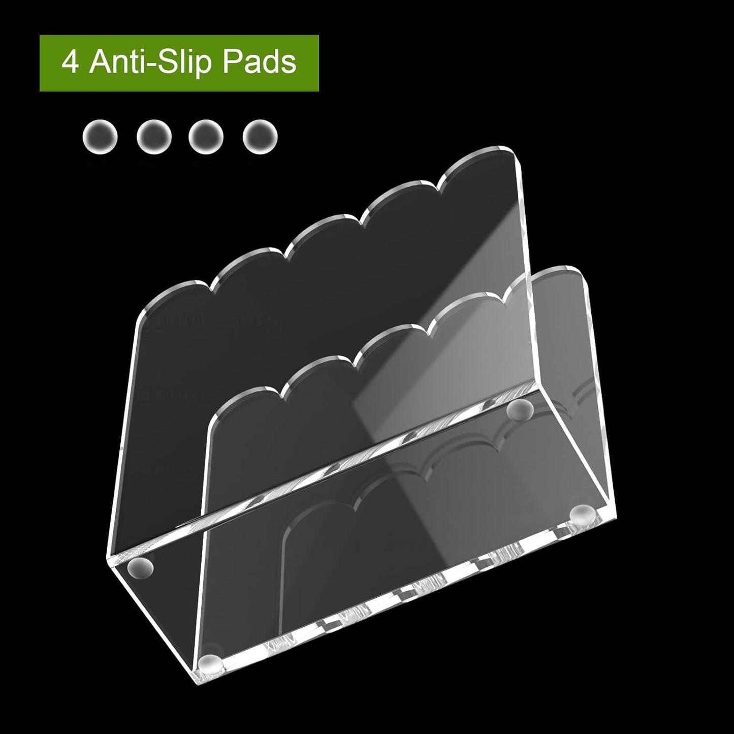 Acrylic Cocktail Napkin Holder, 2 Pack Clear Scalloped Napkin Dispenser for Table,Kitchen, Bar&Bathroom–Stylish Freestanding Napkin Holder for Restaurant, Dinner, Guest Towel Organization (5x5in)