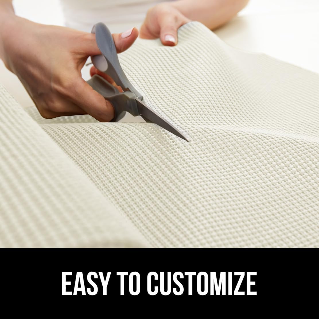 GORILLA GRIP powerGRIP Drawer Shelf and Cabinet Liner, Thick Strong Hold, Non-Adhesive Liners Protect Kitchen Cabinets and Cupboard, Bathroom Drawers, Easy Install, Breathable Mat, 24" x20' Snow White