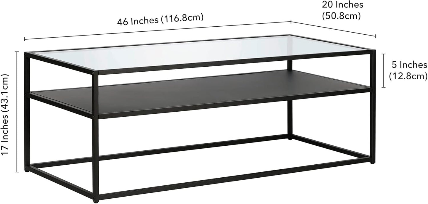 Ada 46'' Wide Rectangular Coffee Table in Blackened Bronze