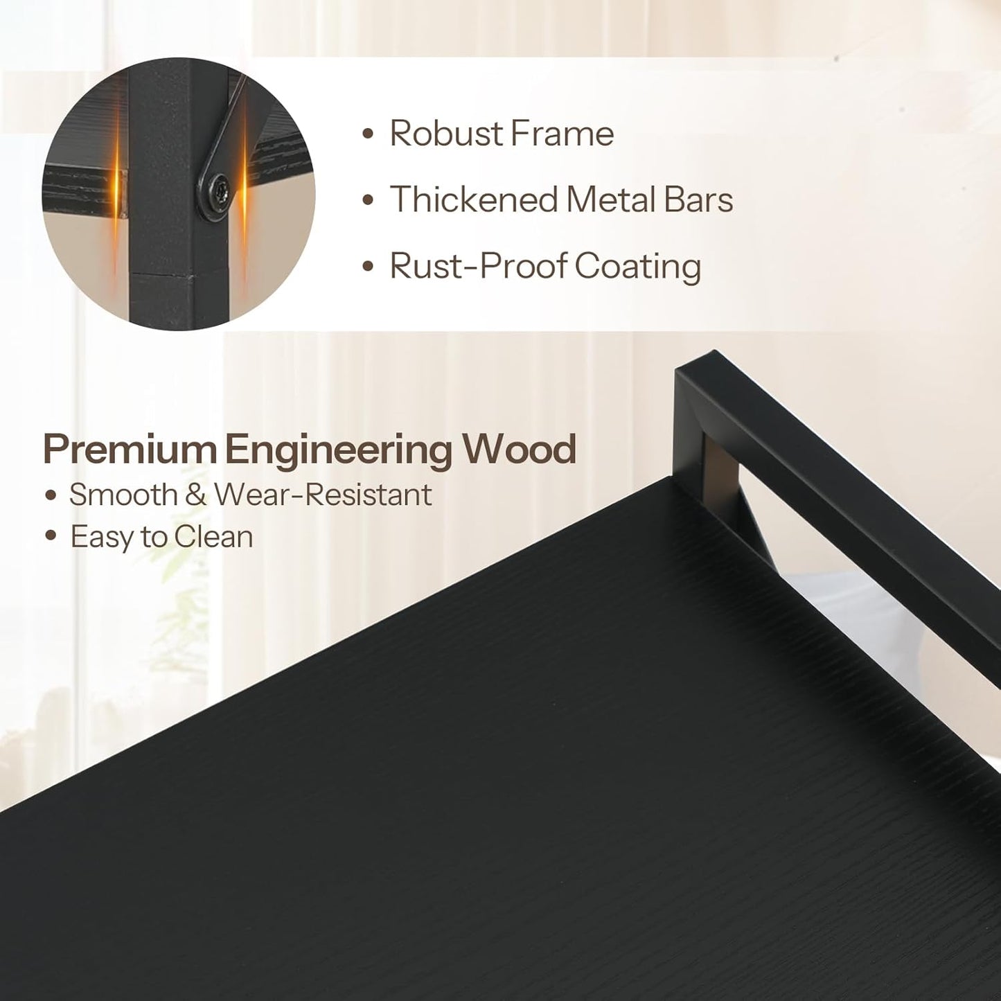 HOOBRO Bookshelf, 6-Tier Industrial Bookcase, Book Shelf Storage Organizer, Tall Bookshelf with Metal Frame for Living Room, Bedroom, Home Office, Kitchen, Black BB72SJ01