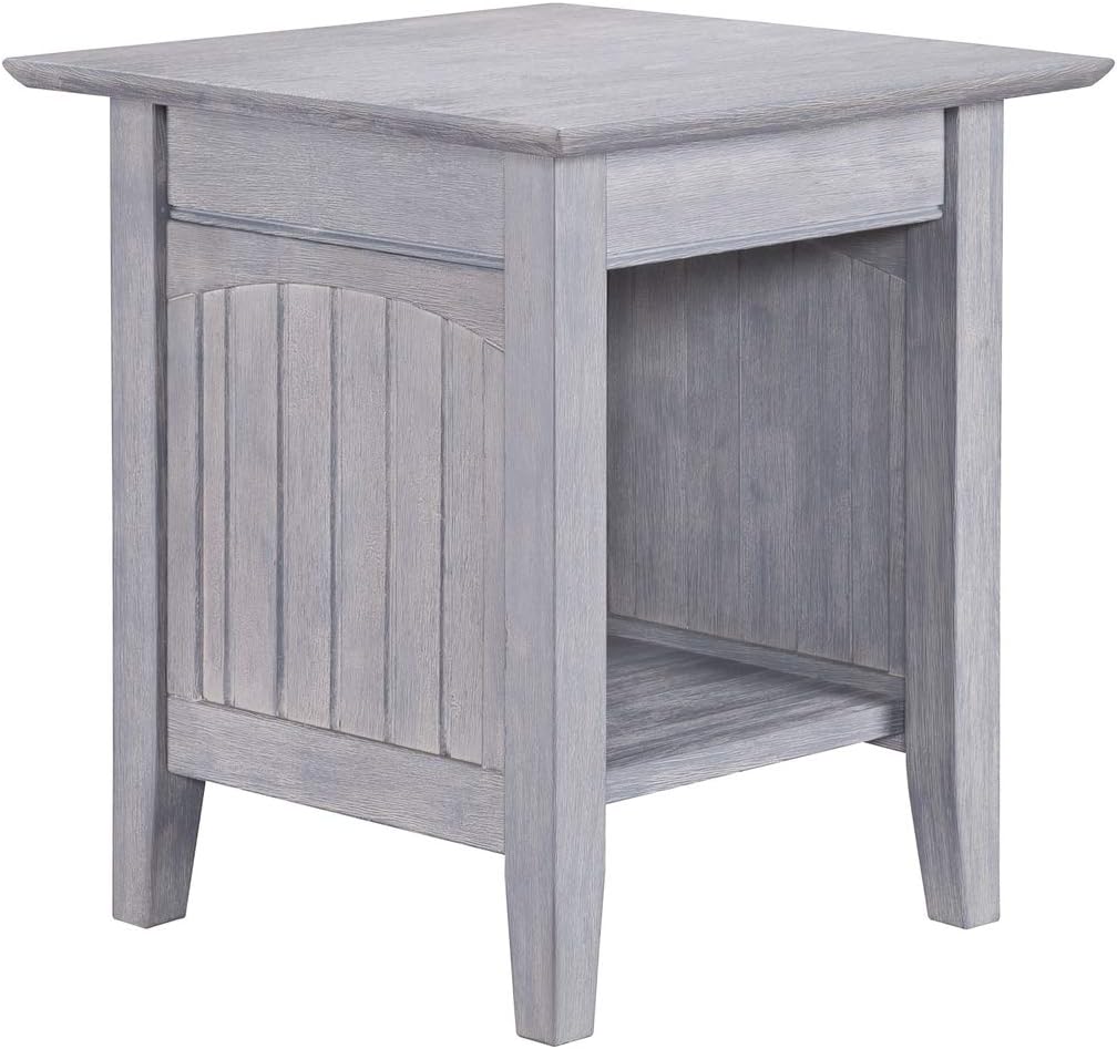 Atlantic Furniture Nantucket End Table, Driftwood, 20" x 20"