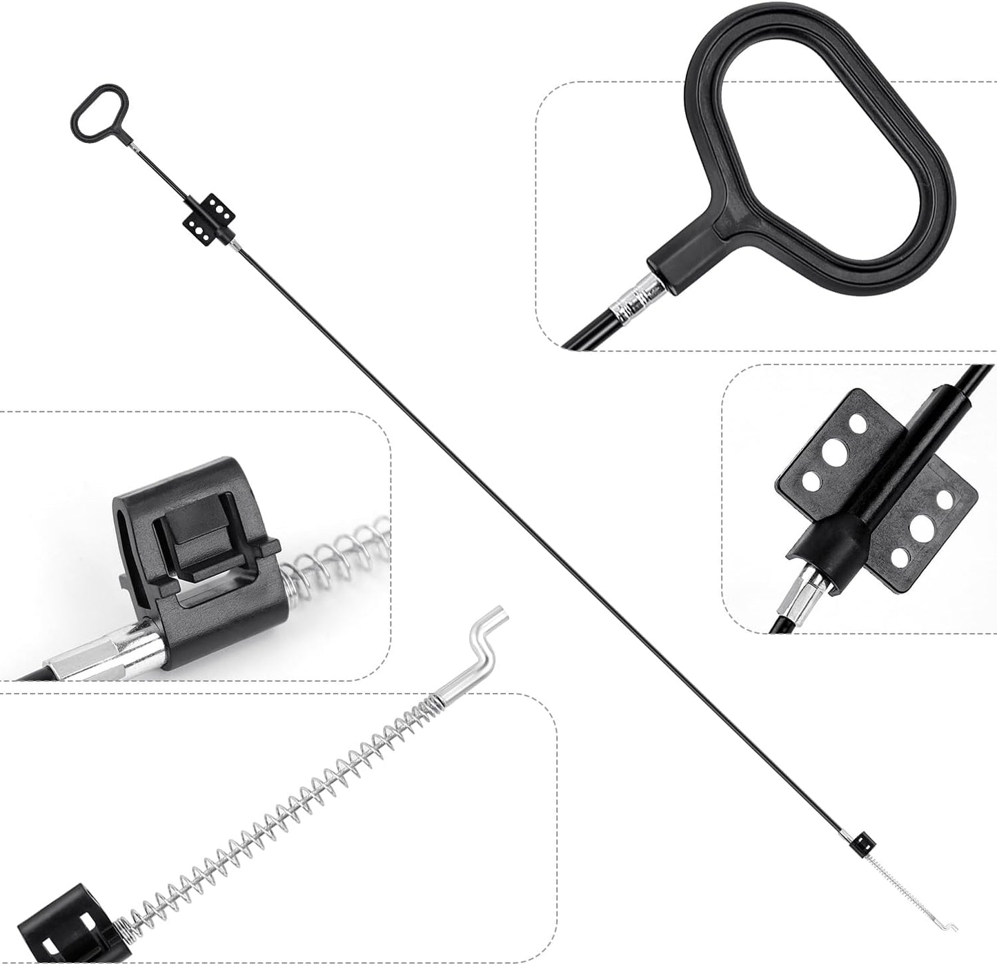 yuntop Sofa Recliner Cables Sofa and Reclined Chair Replacement Part D Ring Couch Recliner Pull Handle with S Tip for Cable Total Length 36.5 Inch Exposed Length 5Inch (1 Pack Black)