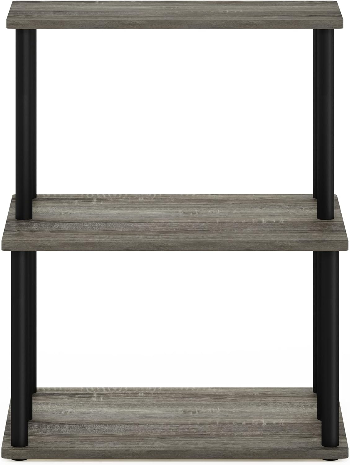 Furinno Turn-N-Tube 3-Tier Toolless Kitchen Storage Shelf, French Oak Grey/Black