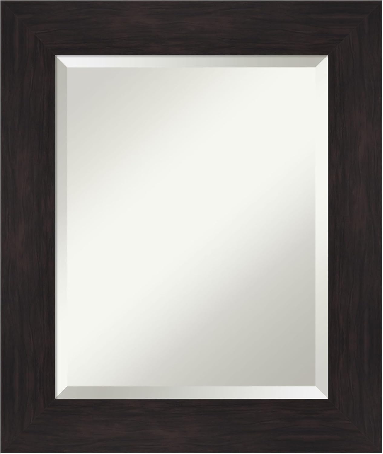 Amanti Art Brown Wall Mirror 26x22 Furniture Espresso Rectangle Bathroom Mirror for Wall Decor Living Room, Small Casual Frame, Hangs Horizonally and Vertically, Bathroom Decor, Beveled Edge from WI