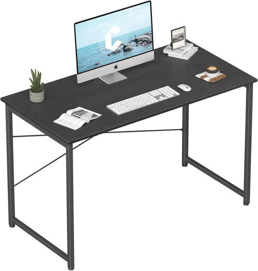 Cubiker Computer Desk, 47 inch Small Home Office Desk for Small Spaces, Modern Simple Style for Home, Office, Dark Black