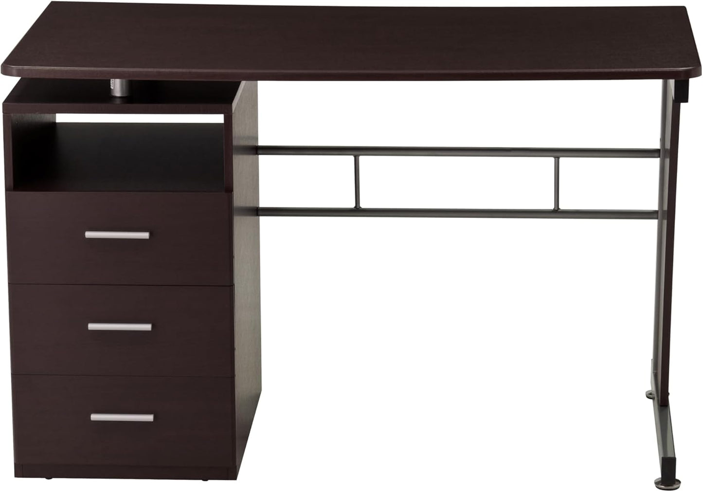 48" Computer Desk with Drawers, Home Office Desk with Storage, Heavy Duty and Water Resistant Study Table, Chocolate Brown