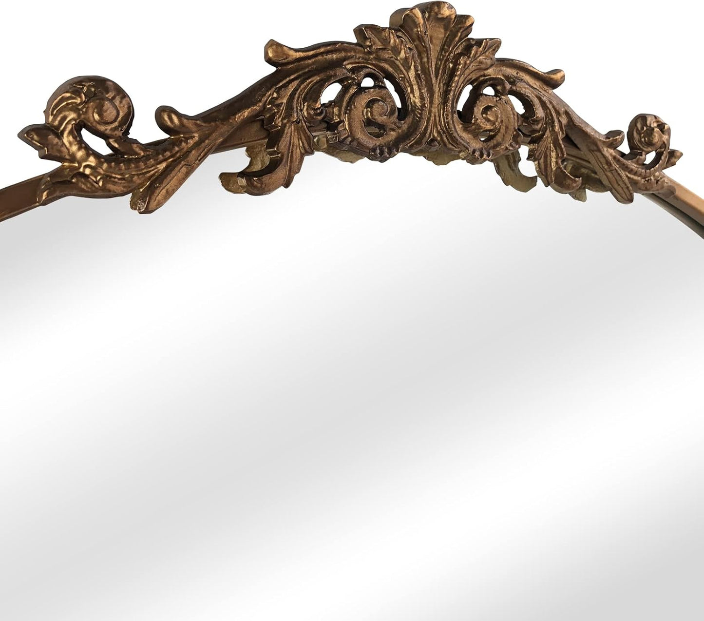 WAMIRRO Antique Mirror,Gold Traditional Vintage Ornate Baroque Arched Brass Mirrors Entryway/Fireplace/Living Room/Hallway/Bathroom 24"X36"