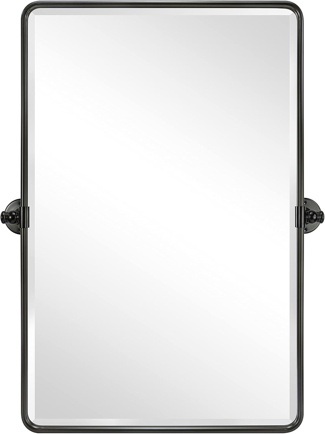 20x30'' Pivot Rectangle Bathroom Mirror Oil Rubbed Bronze Metal Framed Tilting Beveled Vanity Mirrors for Wall