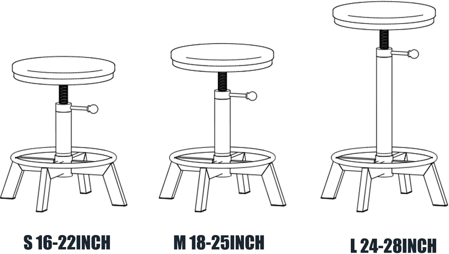 Vintage Bar Stools Set of 2 Industrial Bar Stool Swivel PU Seat Counter Height Adjustable 24-28inch Kitchen Isand Dining Chair