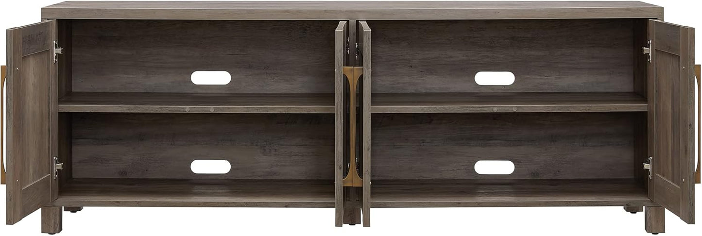 Henn&Hart Rectangular TV Stand for TV's up to 80" in Gray Oak, TV Stands for the Living Room