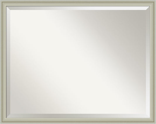 Amanti Art Silver Bathroom Mirror for Over Sink, 24x30 Florence Silver Rectangle Vanity Mirror, Large Casual Frame, Hangs Horizonally and Vertically, Bathroom Wall Decor, Beveled Edge from WI, USA