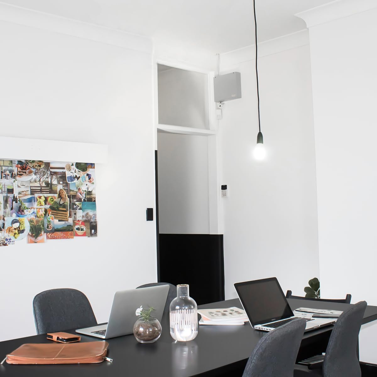 Kaboon Universal Table Top 27.5" D x 55" W, Solid One-Piece Wood Desktop, Universal Wood Countertop, Reversible Melamine Top, Double Desks, Laundry Folding Table, L-Desk, Black