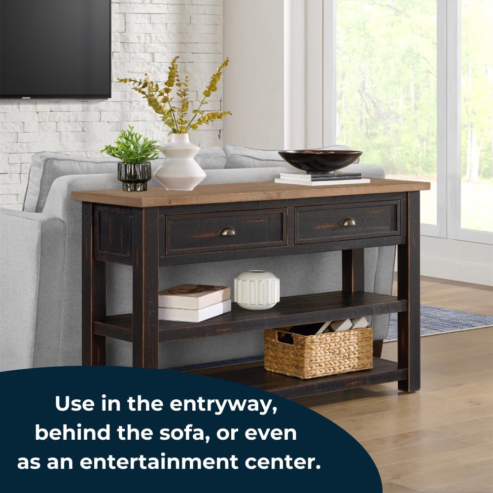 Martin Svensson Home Monterey Sofa Console Table, Black and Driftwood