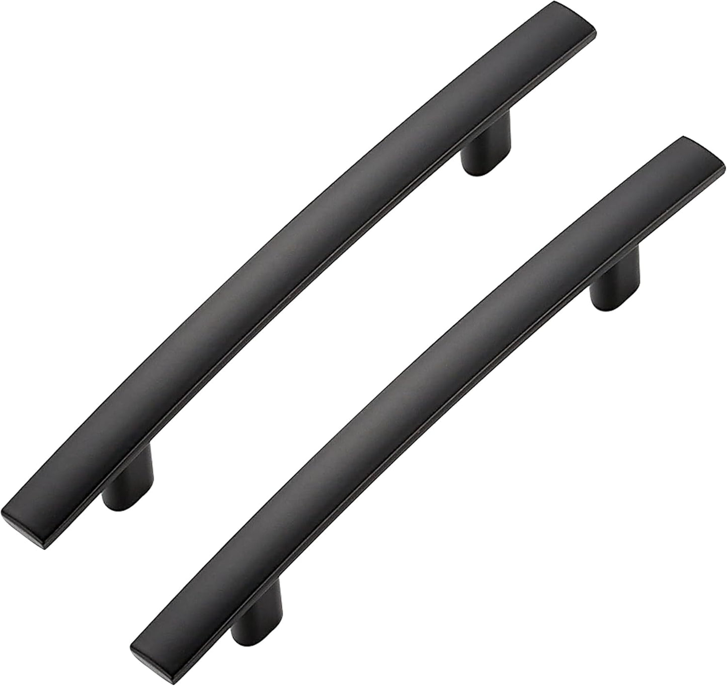 25 Pack Cabinet Handles 3.75" Hole Center - Curved Cabinet Pulls Black Drawer Pulls for Kitchen Cupboard Solid Hardware for Dresser Drawer Arch Hardware
