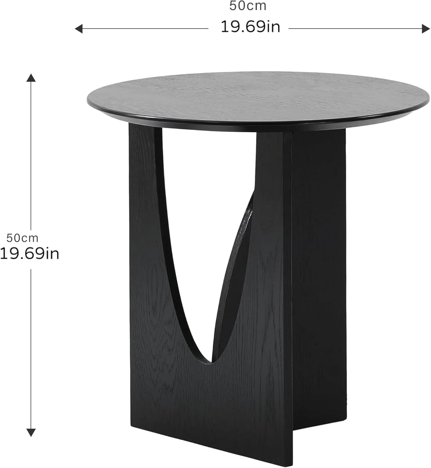 Get Set Style Round End Table Accent Side Table Circle Wood Corner Table Small Modern Coffee Table for Living Room or Bedroom Nightstand (Black Finish)